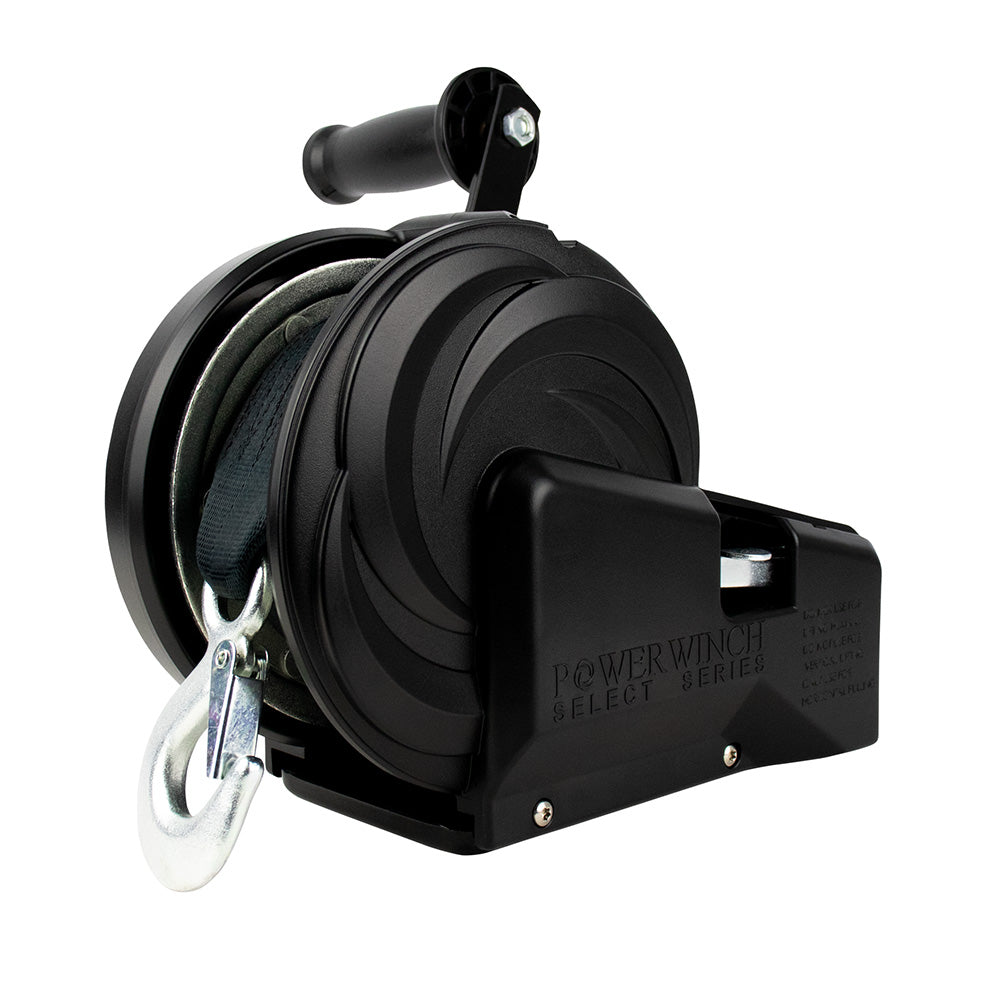 Powerwinch Select Series Winch 1,800lb, 2 Speed, 8" Crank Arm - Carbon Black [21400-W-1800-8-B-R]